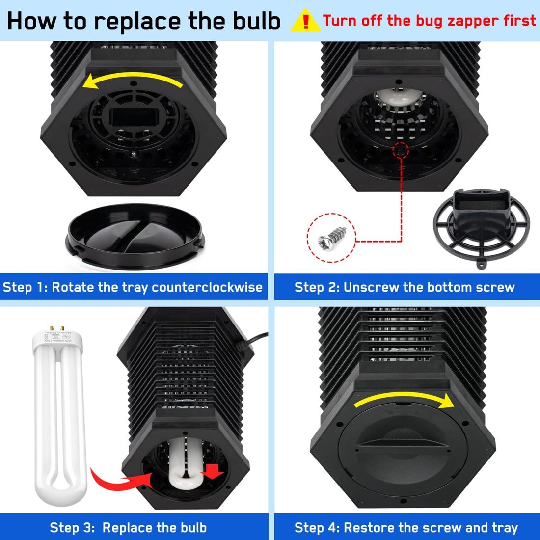 When to replace a bug zapper bulb (and how to do it in four steps)